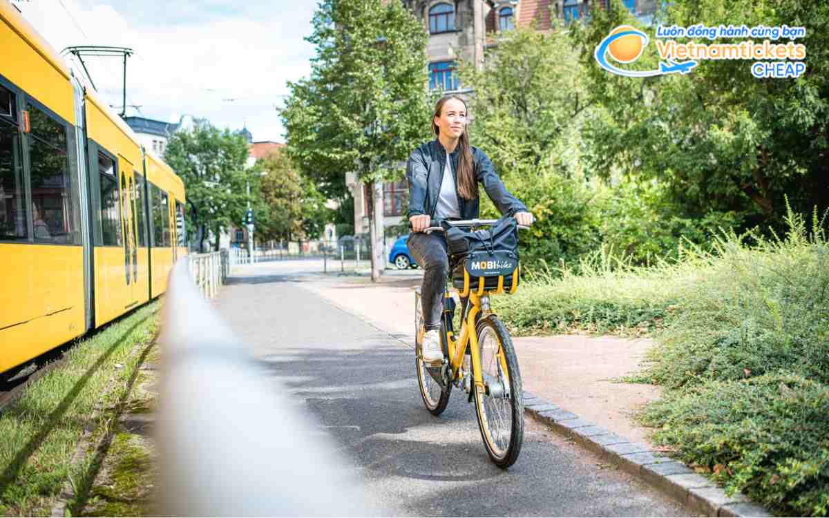 Di chuyển ở Dresden bằng xe đạp