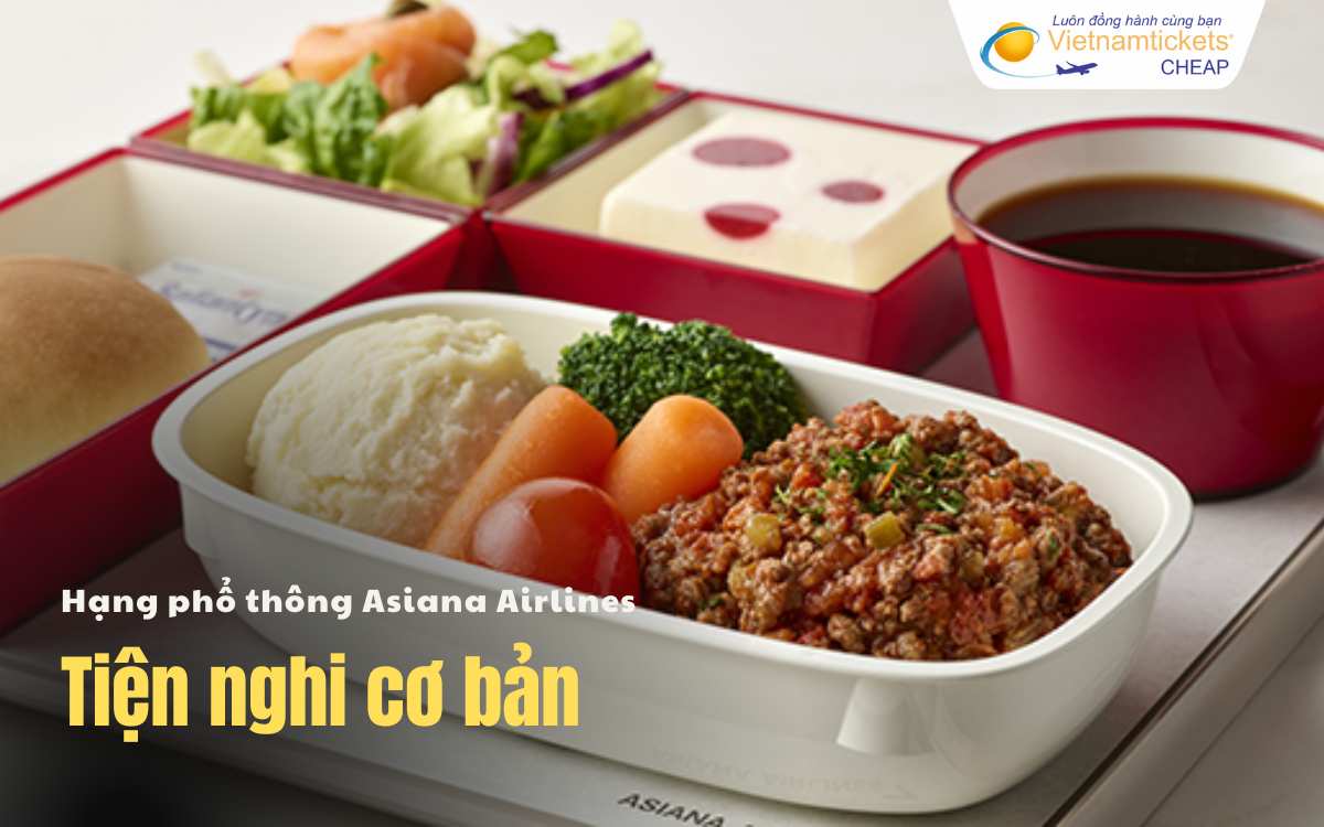 Tiện nghi hạng ghế Economy Asiana Airlines