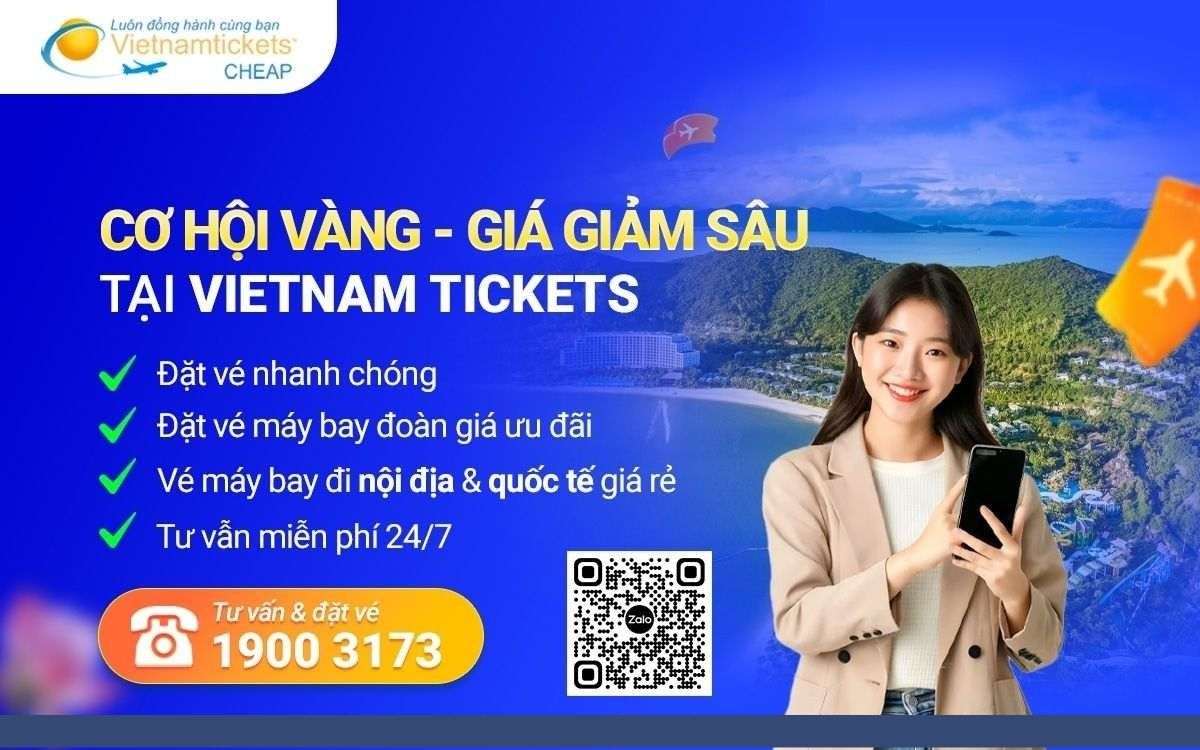 Kết nối với dịch vụ vé máy bay tại Vietnam-tickets.com