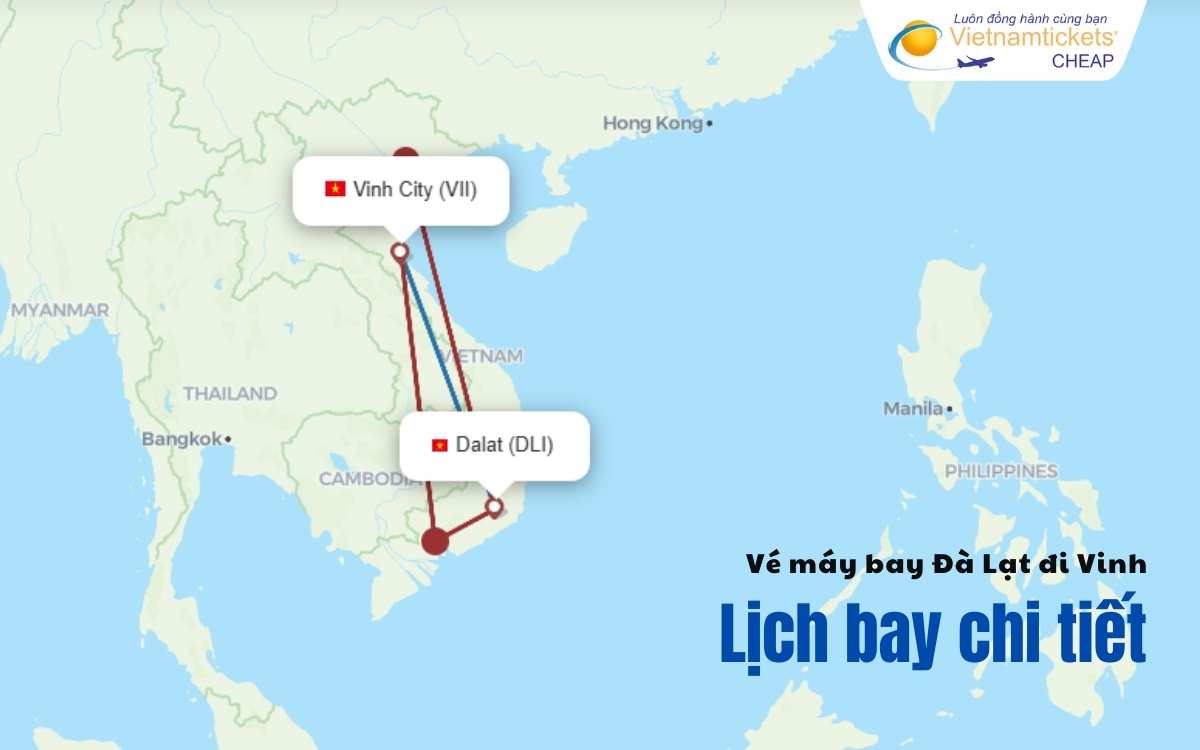 Lịch bay Đà Lạt đi Vinh