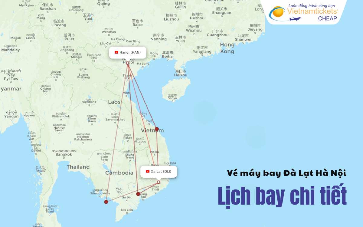 Lịch bay chặng Đà Lạt Hà Nội