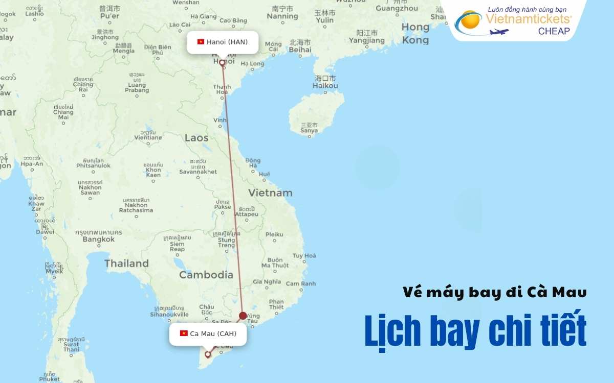 Lịch bay đi Cà Mau