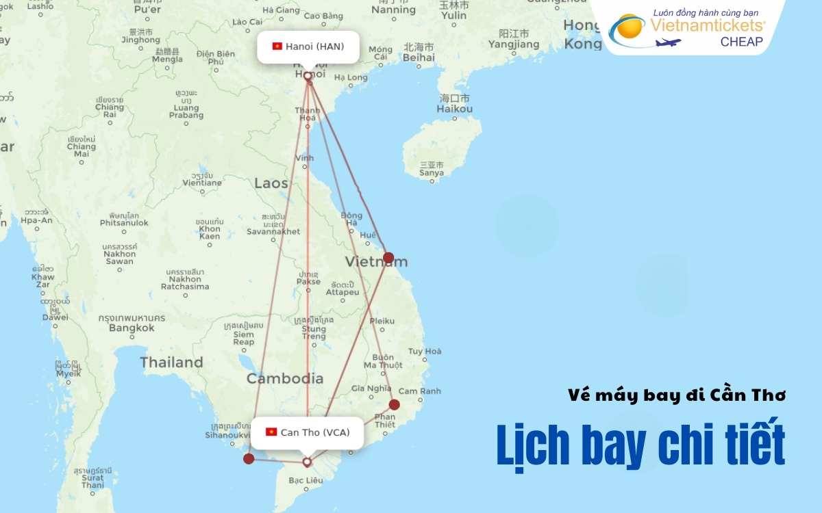 Lịch bay đi Cần Thơ