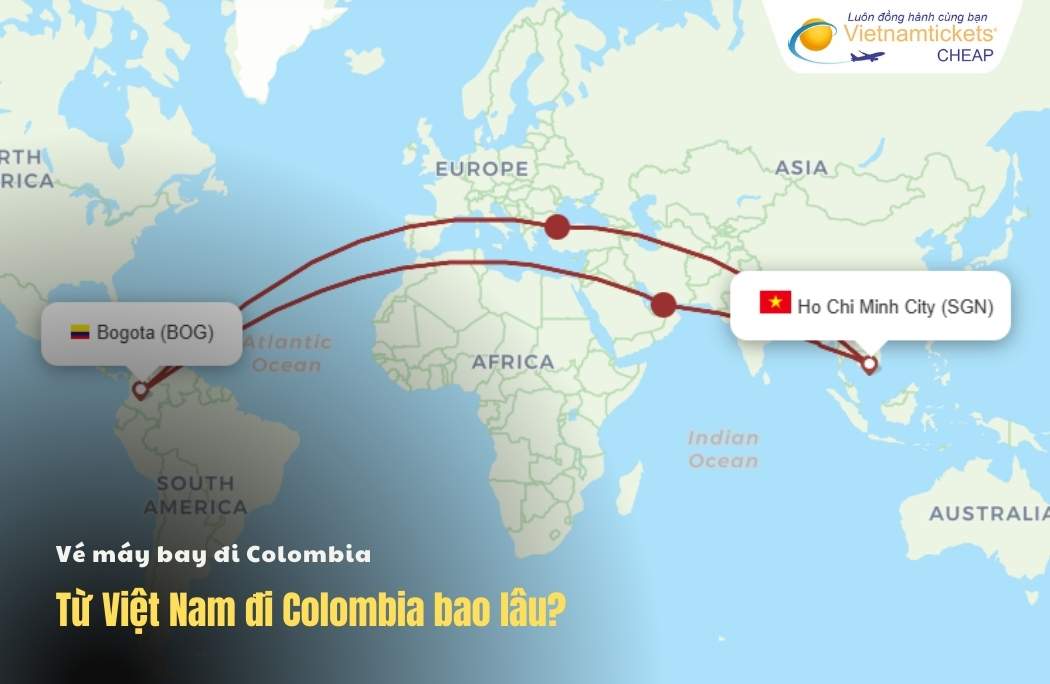 Thời gian bay đi Colombia