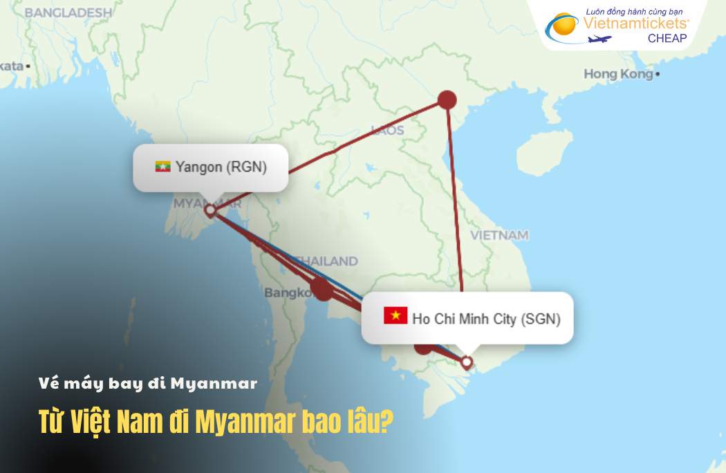 Thời gian bay đi Myanmar