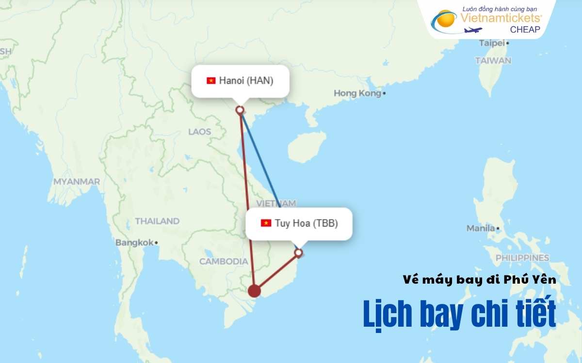 Lịch bay đi Phú Yên