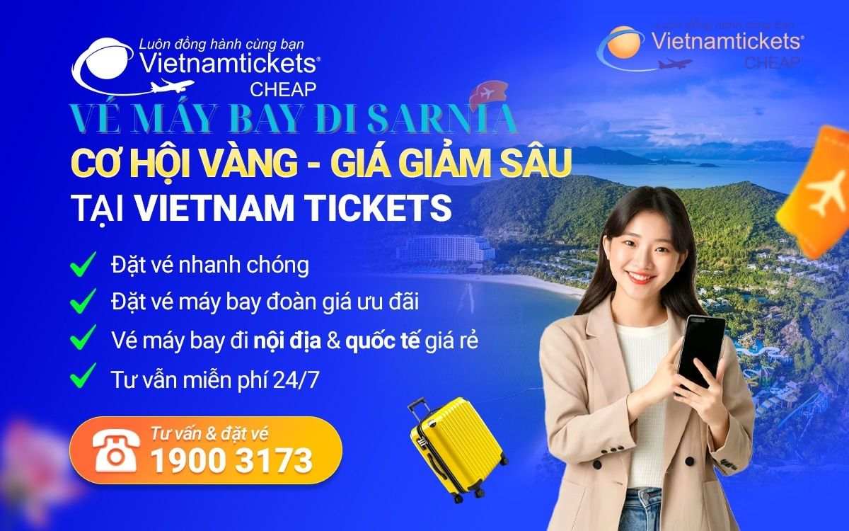 Đặt vé máy bay đi Sarnia tại Vietnam-tickets.com