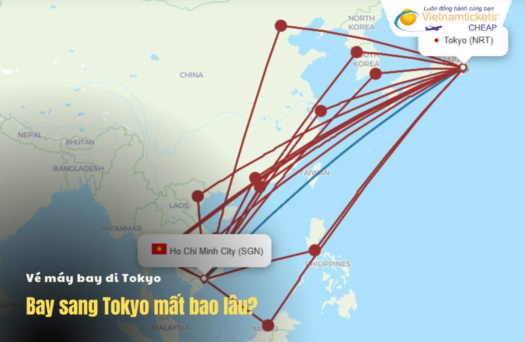Thời gian bay đi Tokyo