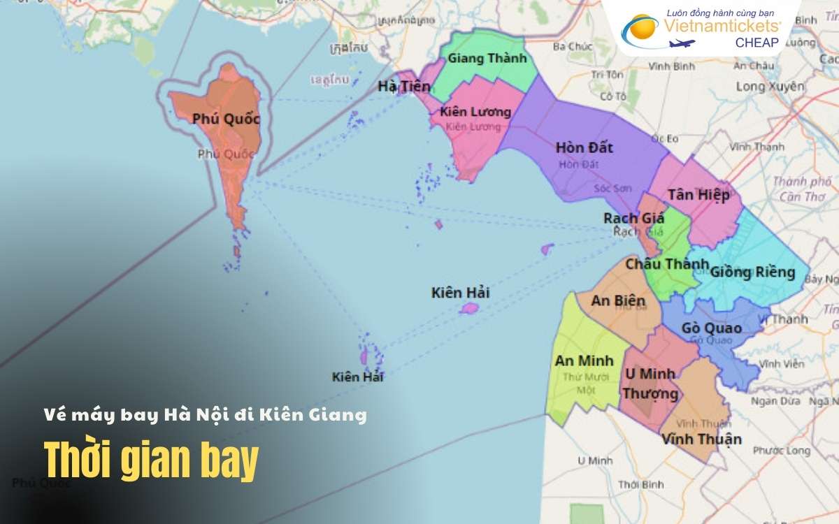 Thời gian bay Hà Nội Kiên Giang