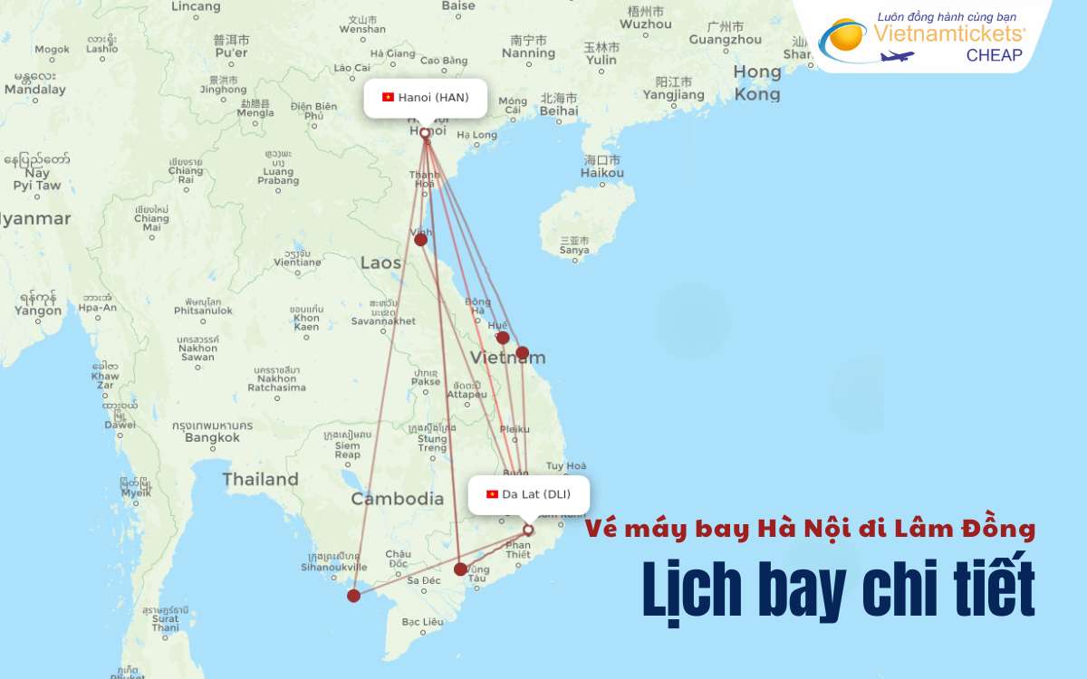 Vé máy bay Hà Nội đi Lâm Đồng lịch bay
