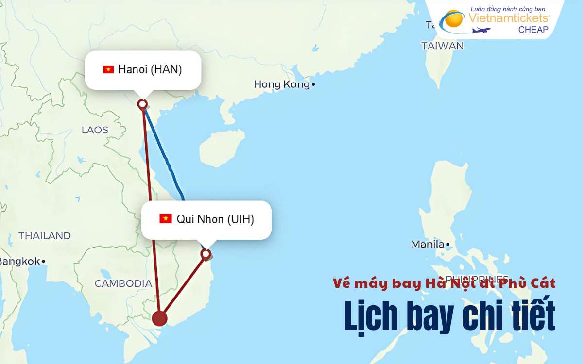 Lịch bay của vé máy bay Hà Nội đi Phù Cát