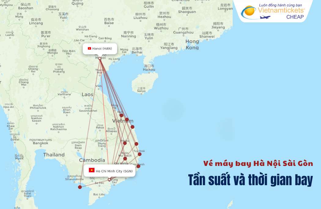Tần xuất vé máy bay Hà Nội Sài Gòn