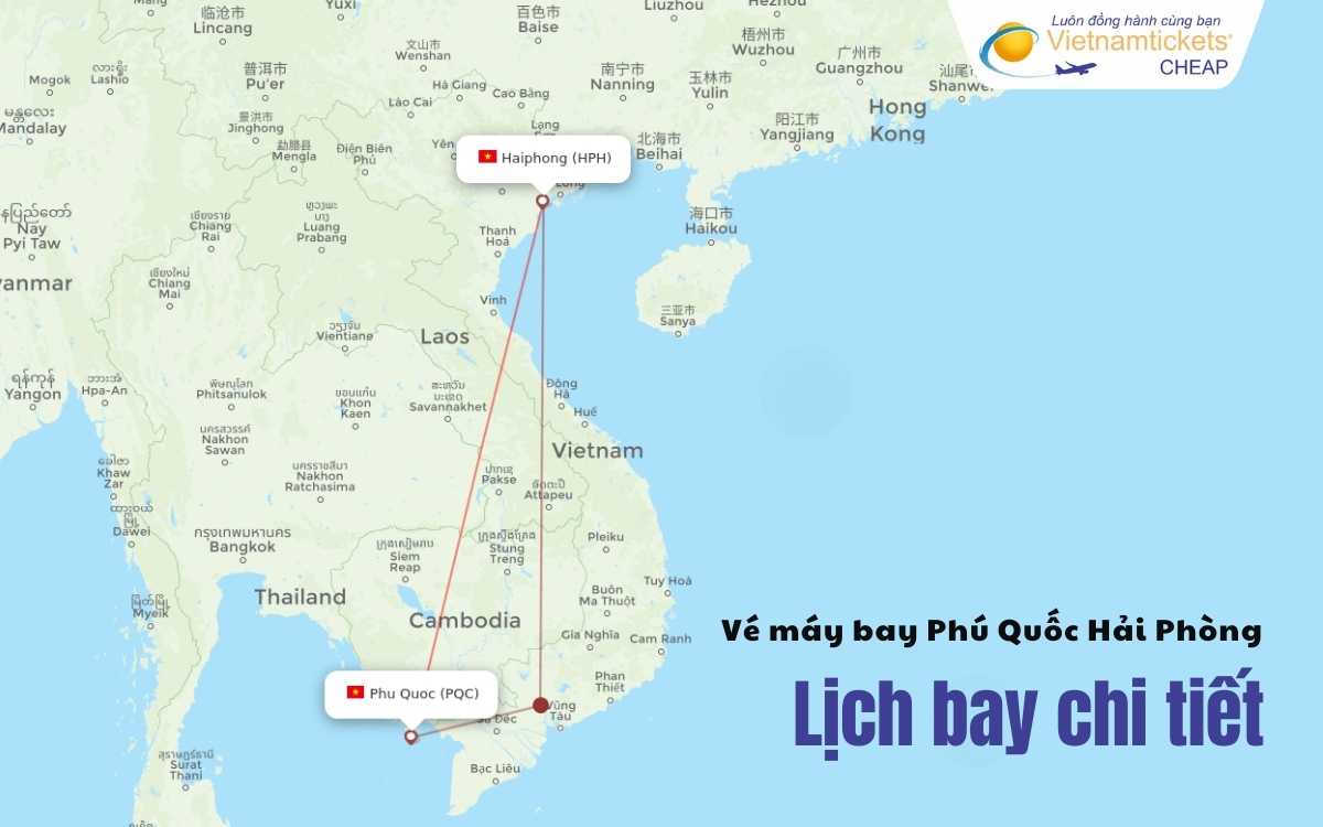 Lịch bay Ph&uacute; Quốc Hải Ph&ograve;ng