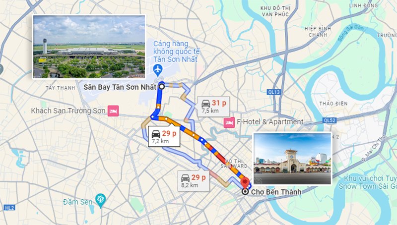 Bạn có thể linh hoạt di chuyển bằng nhiều phương tiện khác nhau vào trung tâm Sài Gòn với thời gian ước tính tầm 25-30 phút | Vé máy bay từ Buôn Ma Thuột đi Sài Gòn