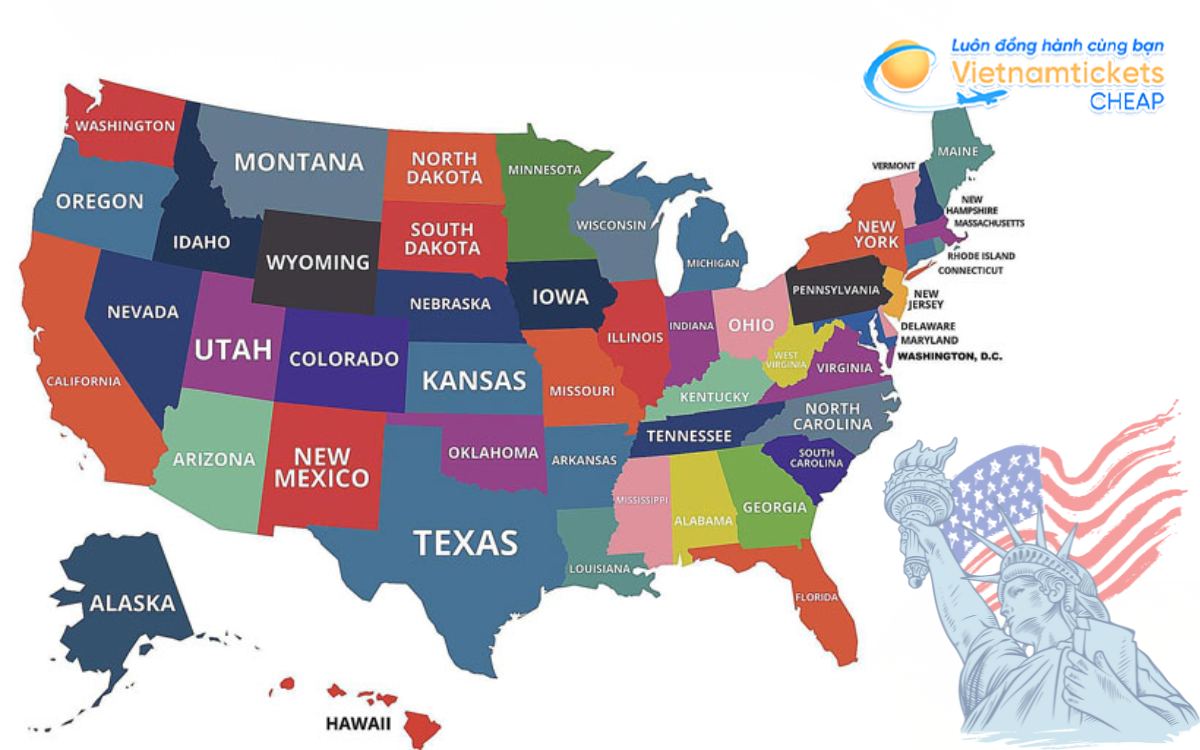 So sánh số lượng thành phố ở các bang của Mỹ