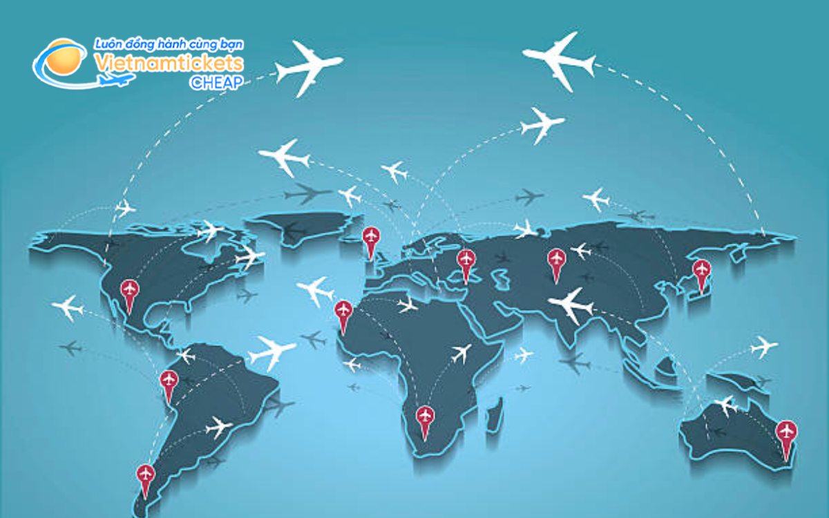 Cách đọc bản đồ đường bay từ Việt Nam sang Mỹ