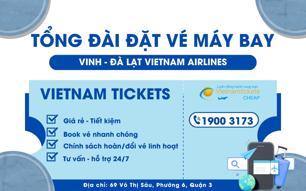 Đặt vé máy bay giá rẻ Vinh Đà Lạt Vietnam Airlines