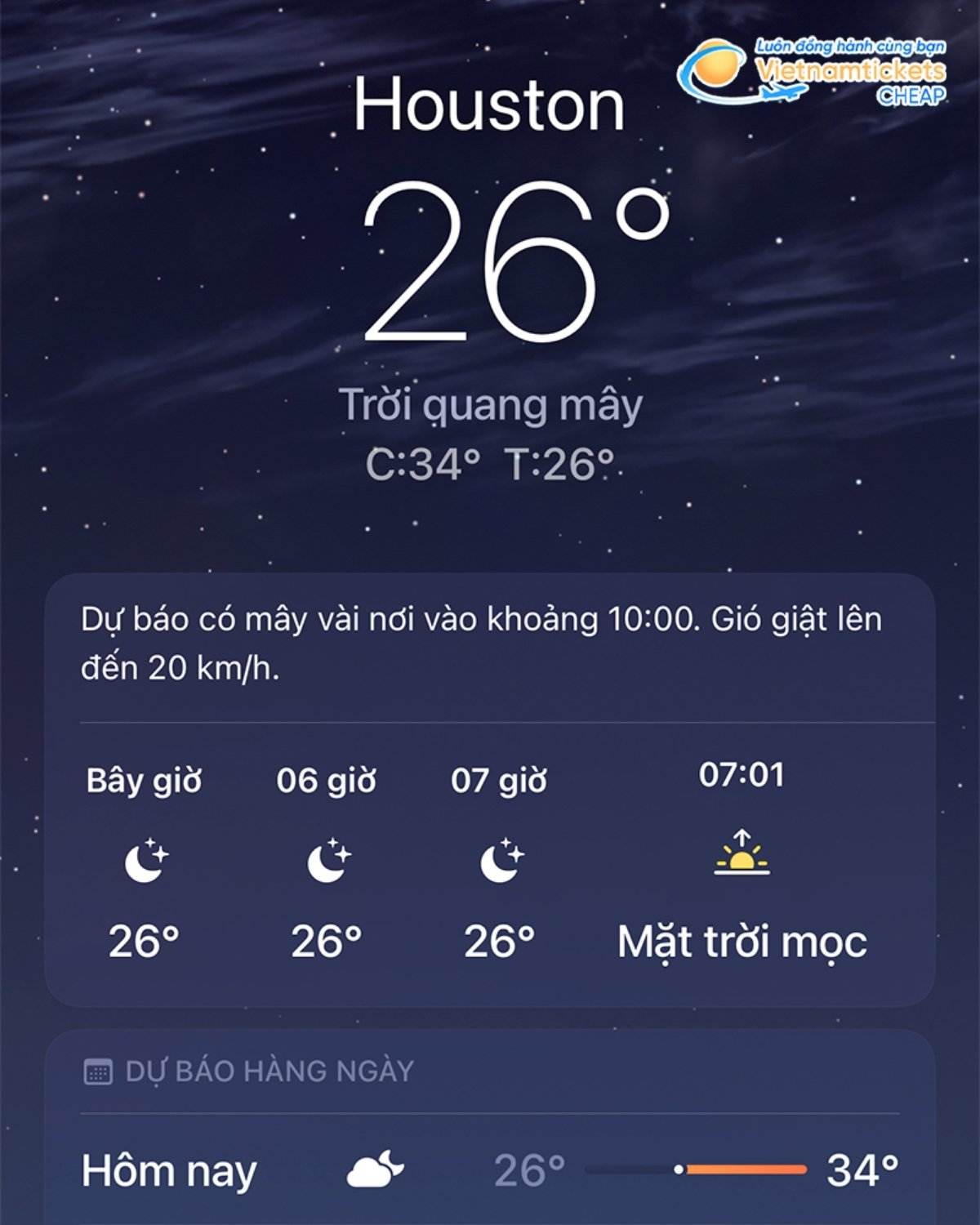 Nhiệt độ ở Houston