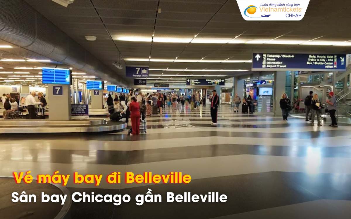 Sân bay Chicago điểm đến gần Belleville