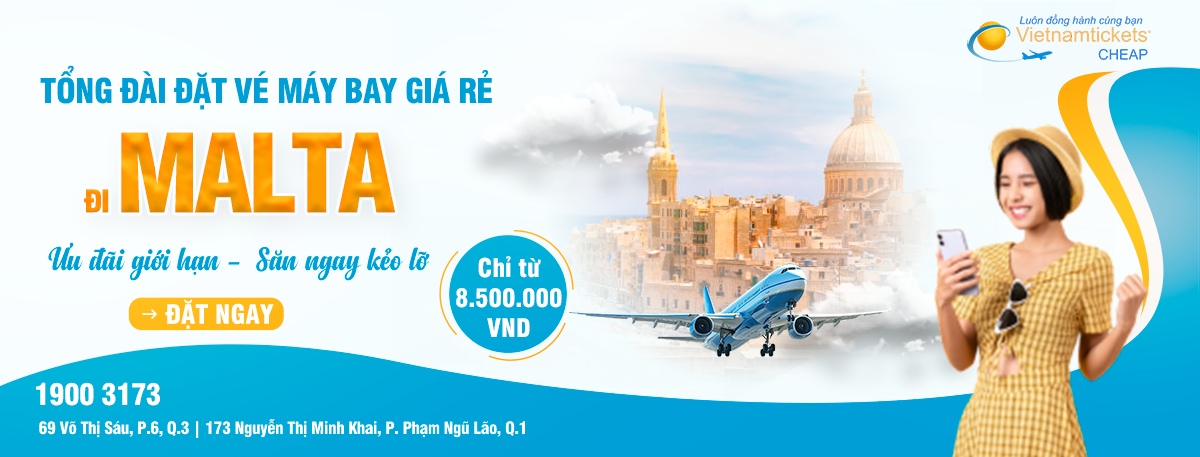 Đặt vé máy bay đi Malta giá rẻ