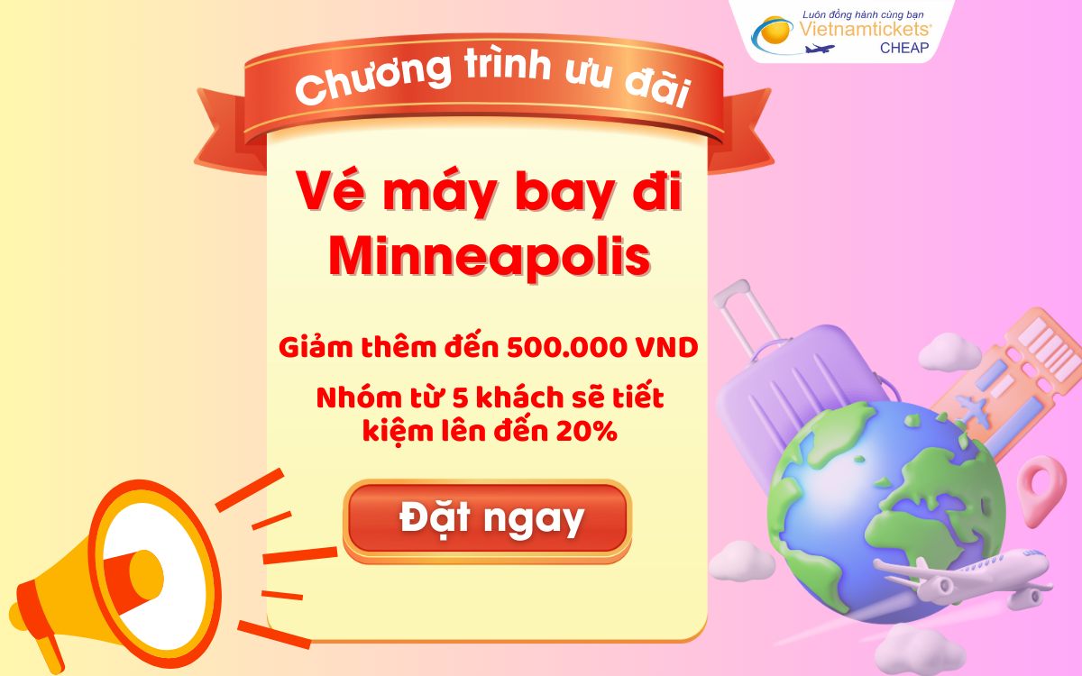 Khuyến mãi vé máy bay đi Minneapolis