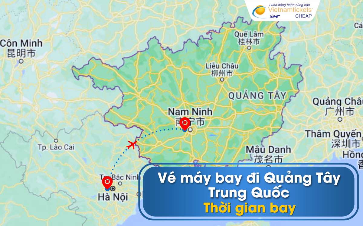 Thời gian bay từ Việt Nam đi Quảng Tây