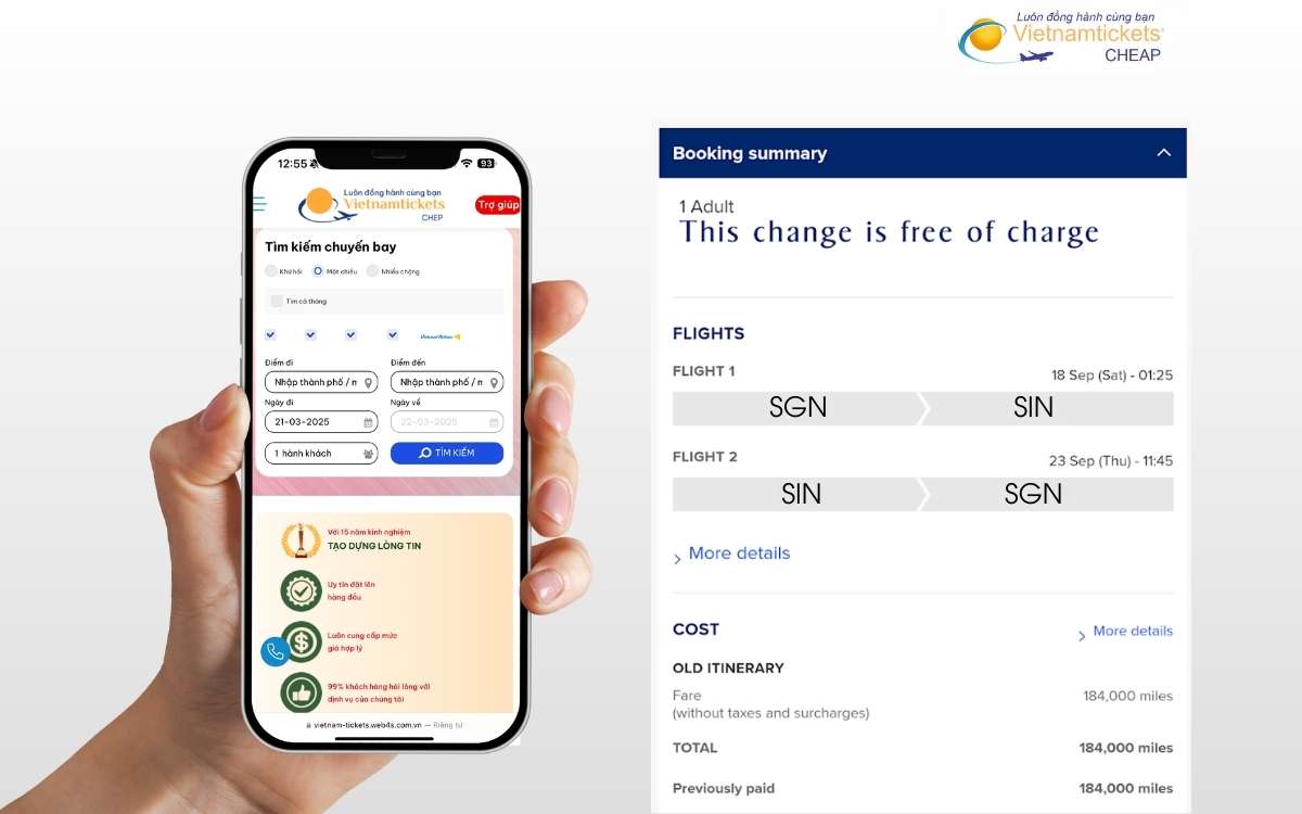 Đặt vé máy bay đi Singapore sớm
