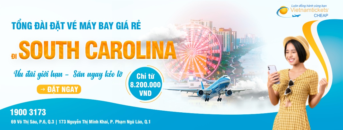 Đặt vé máy bay đi South Carolina giá rẻ