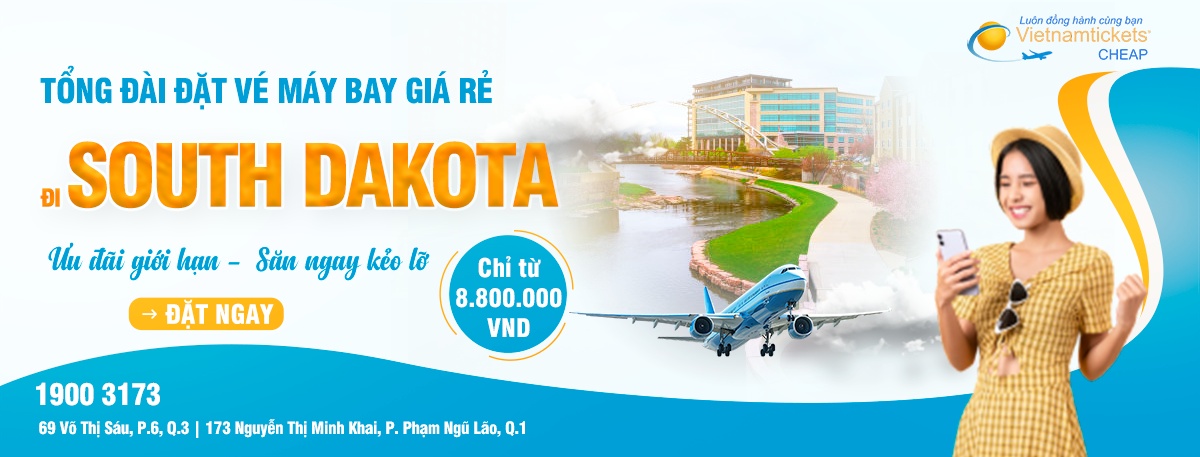 Đặt vé máy bay đi South Dakota giá rẻ
