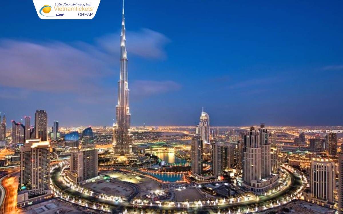 Tháp Burj Khalifa địa điểm du lịch UAE