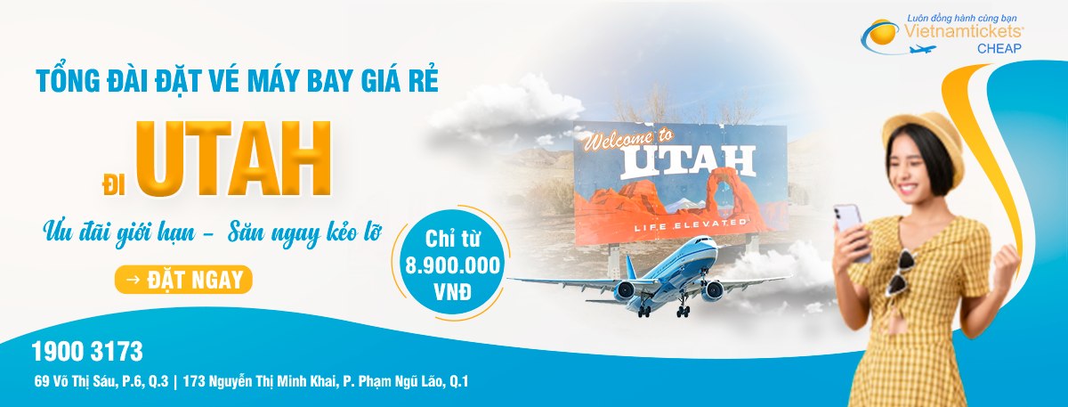 Đặt vé máy bay đi Utah giá rẻ