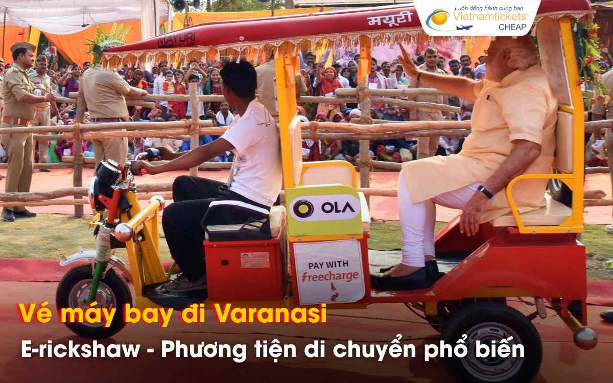 E-Rickshaw phương tiện đi lại ở Varanasi