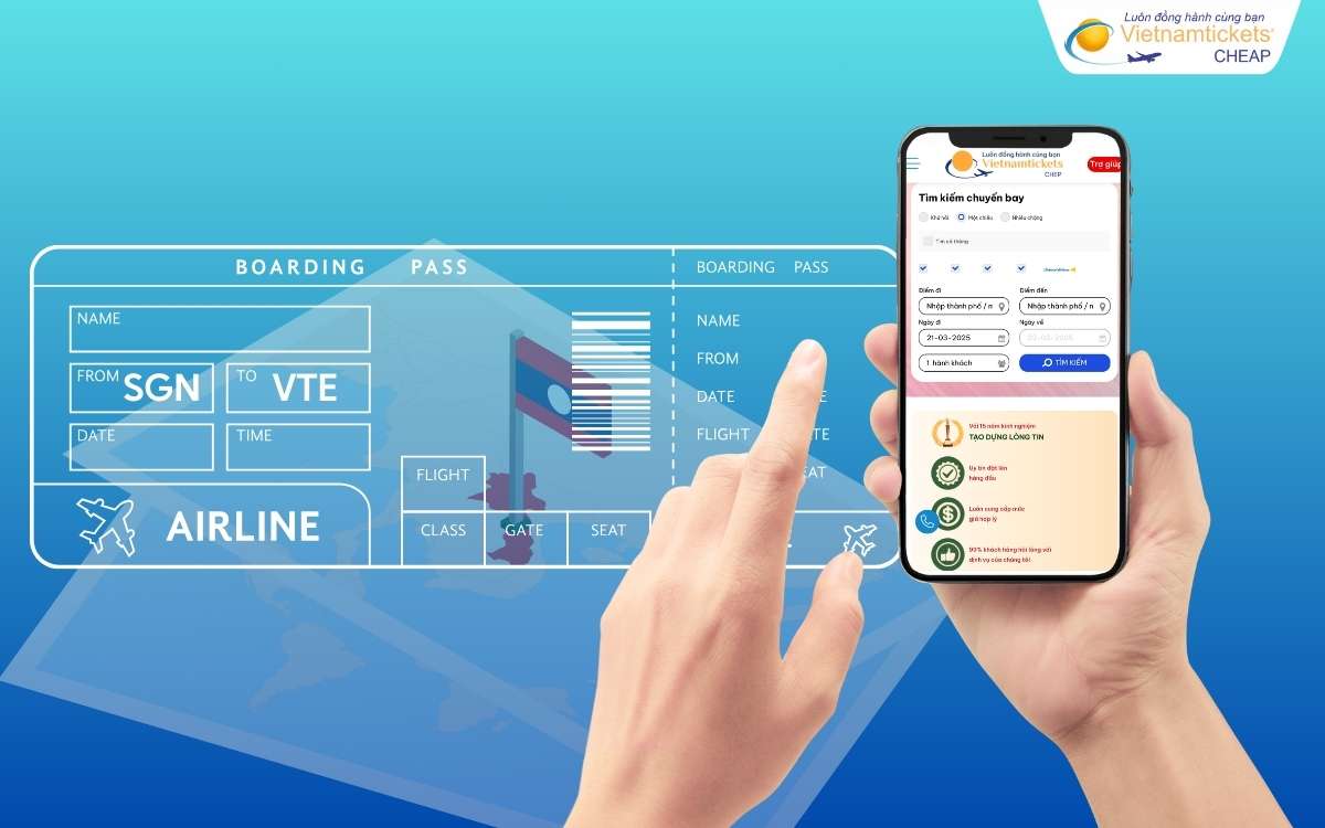 Đặt vé máy bay đi Viêng Chăn sớm