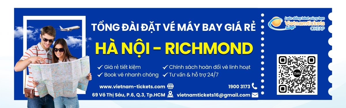 Đặt vé máy bay Hà Nội Richmond giá rẻ
