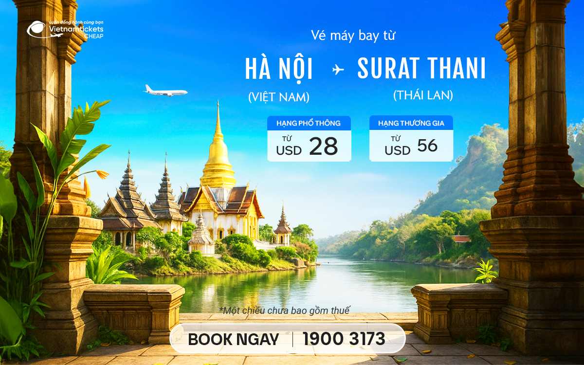 Vé Máy Bay Hà Nội Surat Thani
