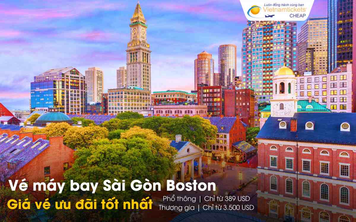 Giá vé máy bay Sài Gòn Boston