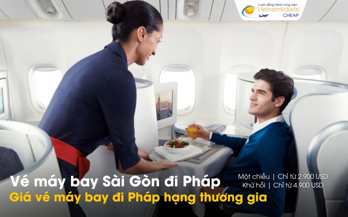Giá vé máy bay đi Pháp hạng thương gia