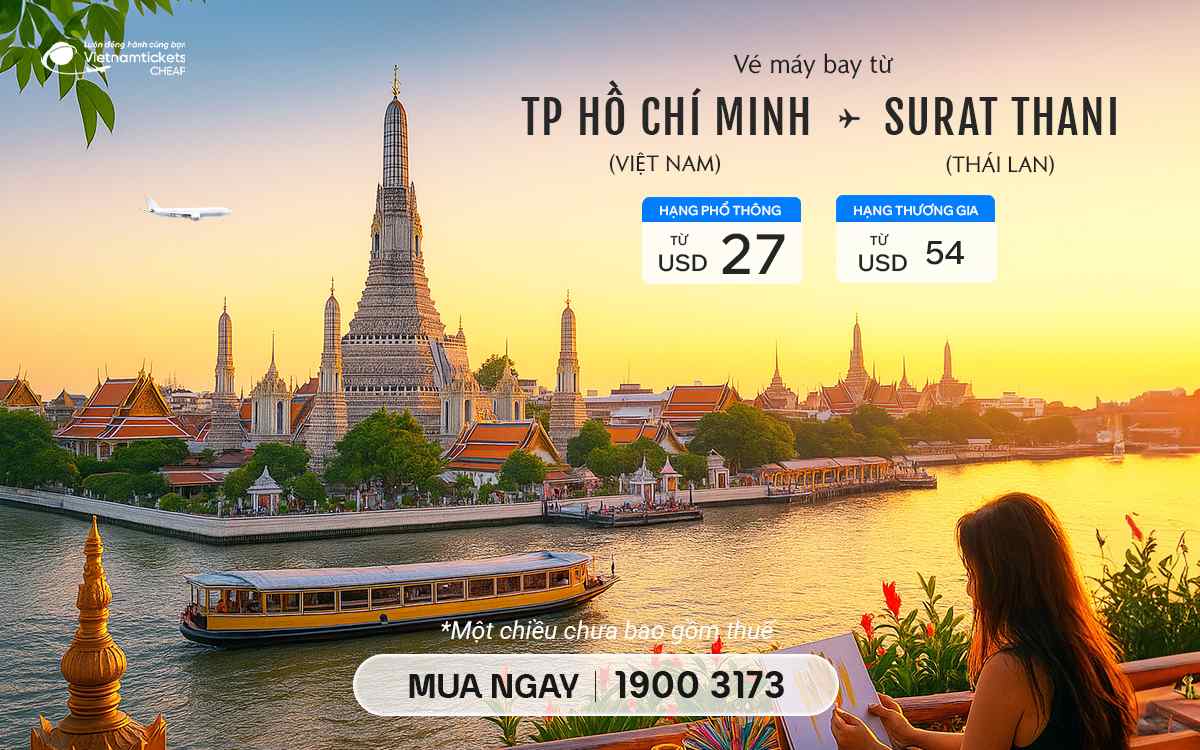 Vé Máy Bay TPHCM Surat Thani
