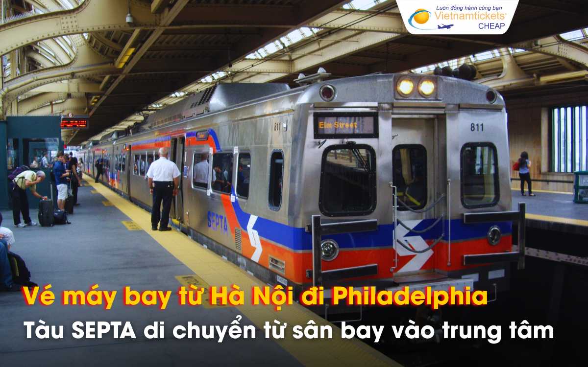 Đi từ s&acirc;n bay Philadelphia về trung t&acirc;m bằng c&aacute;ch n&agrave;o?
