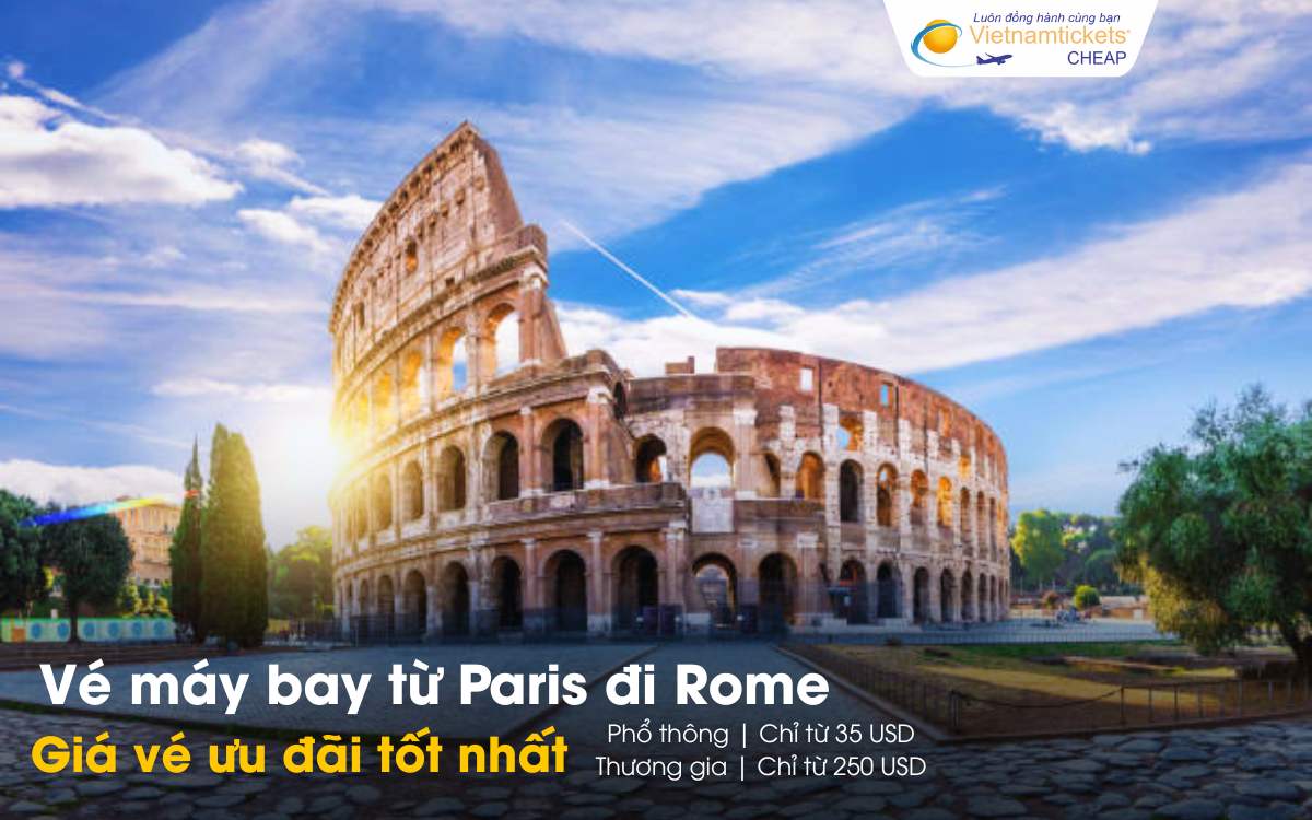 Giá vé máy bay từ Paris đi Rome