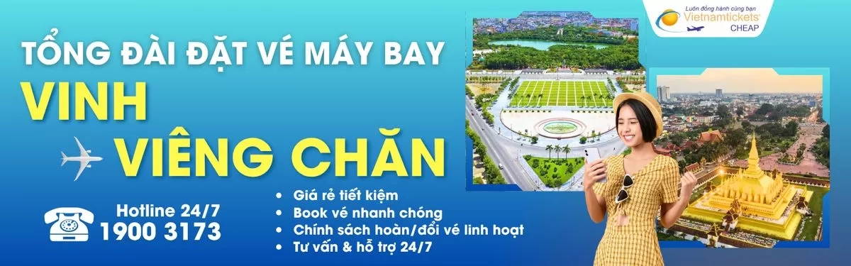 Đặt vé máy bay Vinh Viêng Chăn giá rẻ