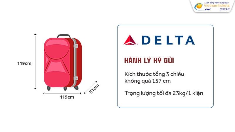 quy định hành lý ký gửi hãng Delta Airlines
