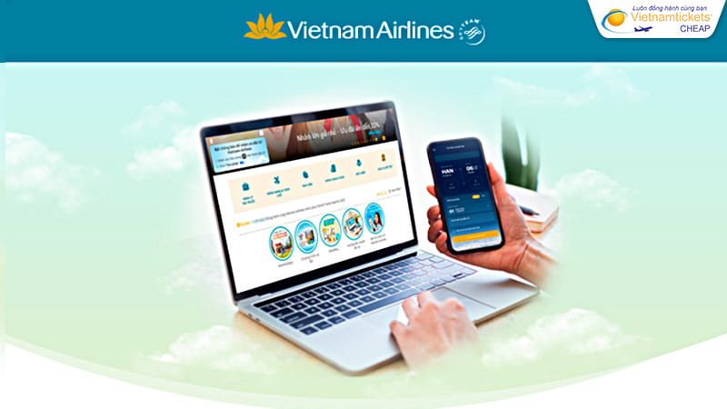đặt vé qua website chính thức Vietnam Airlines