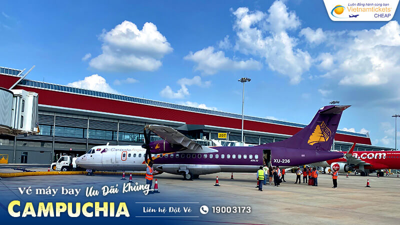 bay đến Campuchia hạ cánh sân bay nào?