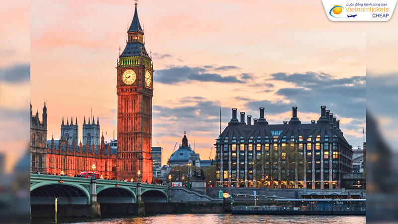 lịch bay khai thác đến London của EVA Air