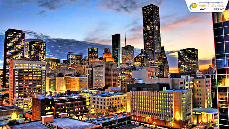 vé máy bay đi Mỹ hãng ANA đến Houston