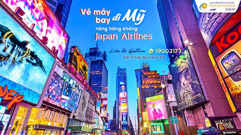 giá khuyến mãi vé Japan Airlines từ Hà Nội bay sang Mỹ