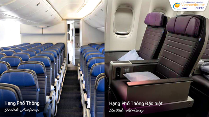 c&aacute;c hạng ghế h&atilde;ng United Airlines phục vụ