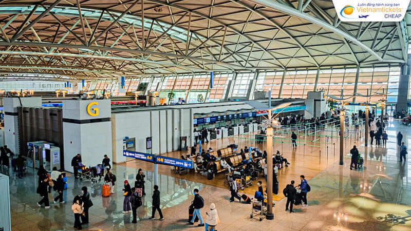 vé máy bay đi Seoul Vietjet đến sân bay Incheon