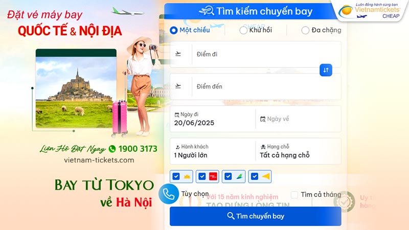 cách mua vé giá rẻ khi săn vé Tokyo Hà Nội